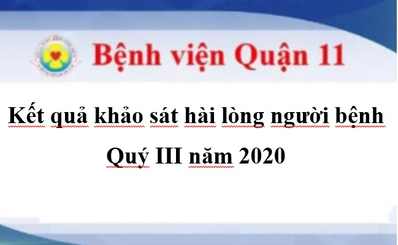 Báo cáo kết quả khảo sát hài lòng người bệnh Quý III năm 2020